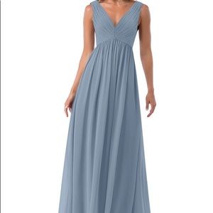 Azazie Ranvie Bridesmaid Dress - Dusty Blue - Size A8